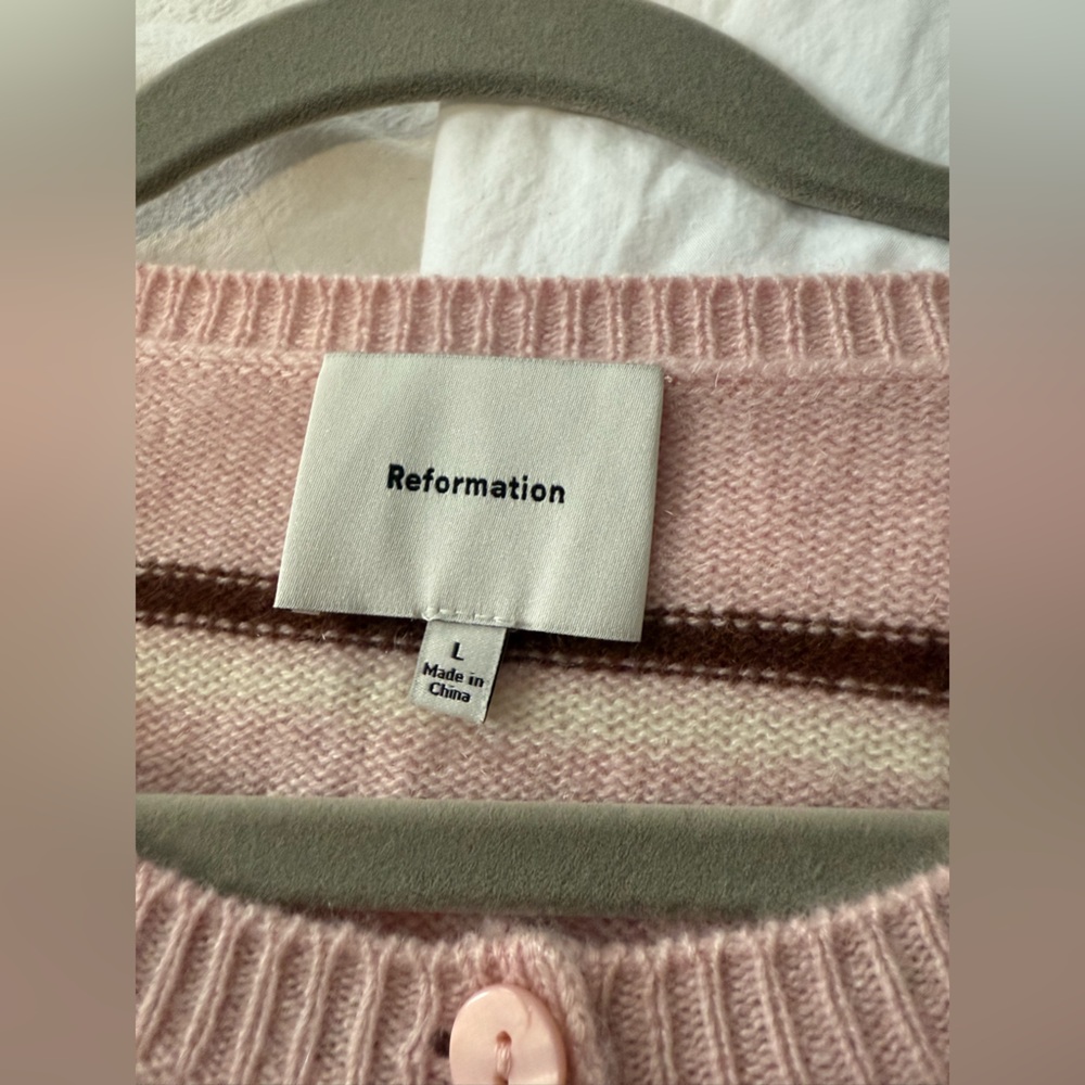 Reformation Clara Cashmere Crew Cardigan - Picture 2 of 4
